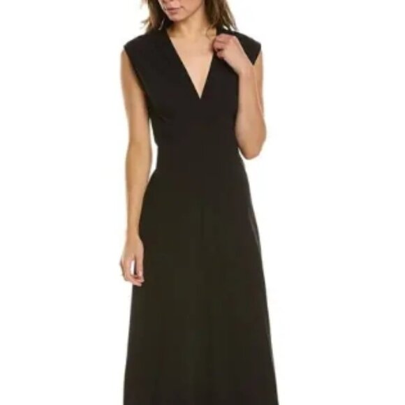 A.L.C.  Amelie Open Back Lace-Up Midi Dress Black 4 - Picture 4 of 5